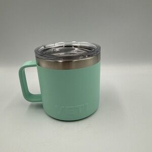 YETI RAMBLER 14 oz MUG SEAFOAM GREEN TRAVEL MUG WITH LID